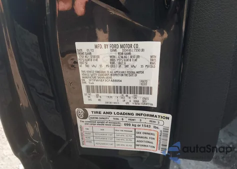 2012 Ford F-150 Xlt from USA, damaged, VIN 1FTFW1EF3CFA55054